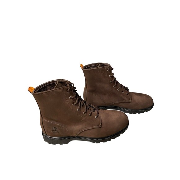 Timberland Men's 6-Inch Waterproof Nubuck Leather Boots Dark Brown Work 11M - Picture 5 of 9
